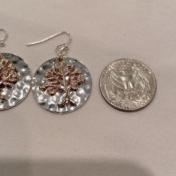 Tree of Life Silver Gold Earrings & Bracelet Set - Picture 4 of 8